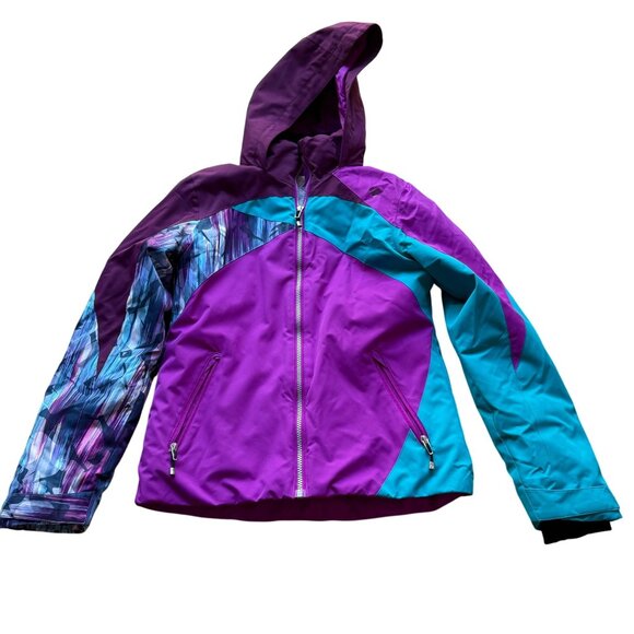 Obermeyer Teen Size L 14-16 Purple & Blue Tabor Insulated Ski Snowboard Jacket